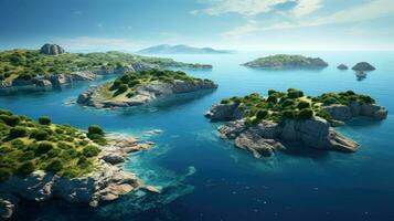 zee Grieks archipel verzameling ai gegenereerd foto