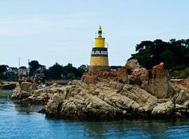 breton seinpaal en vuurtoren Aan brehat eiland foto