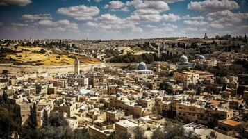 een groot visie van Jeruzalem generatief ai foto