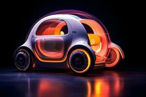 futuristische elektrisch auto de kruising van ontwerp en ai foto