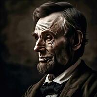 een portret van Abraham Lincoln generatief ai foto