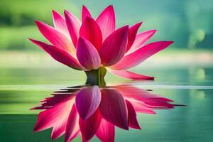 roze lotus bloem in de water. ai-gegenereerd foto