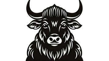 buffel hoofd. vector illustratie klaar voor vinyl snijdend en t-shirt ontwerp. foto