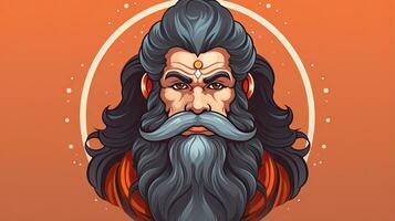 heer rama met baard en snor. vector illustratie. foto