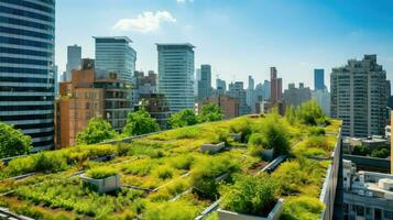 ecologie stedelijk groen daken ai gegenereerd foto