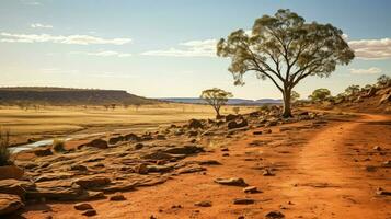 landschap Australisch binnenland afgelegen ai gegenereerd foto