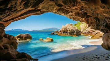 landschap sardisch strand grotten ai gegenereerd foto