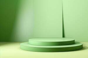 minimalistisch licht groen achtergrond voor Product presentatie met podia foto