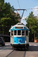 vintage trolley in het centrum in memphis tennessee foto