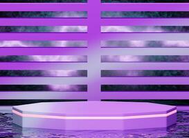 Purper podium cirkel voetstuk 3d.abstract achtergrond paars.voor tonen producten foto