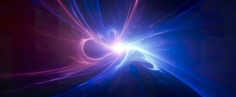 neon gekleurde gloeiend hoog energie singulariteit in ruimte, 3d weergave. ai gegenereerd foto