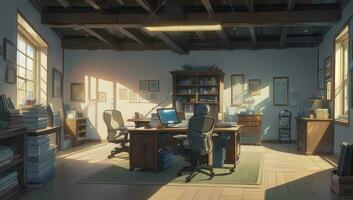 kantoor modern fantasie grafisch roman anime manga behang foto