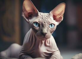 mooi foto sphynx kat concept, hedendaags natuurlijk en humeur sociaal achtergrond. generatief ai