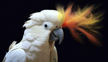 digitaal foto manipulatie van een wit papegaai. generatief ai