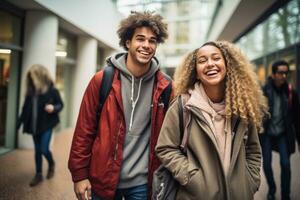 gelukkig college kinderen wandelen foto