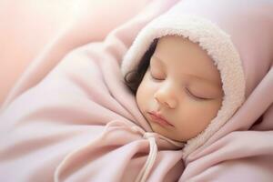 schattig weinig slapen baby foto