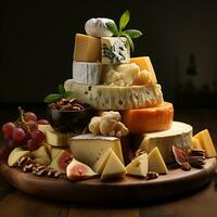 kaas en voedsel achtergrond beeld ai generatief foto