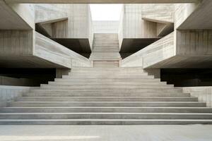 abstract wit grijs beton architectuur gebouw, generatief ai illustratie foto
