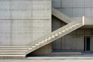abstract wit grijs beton architectuur gebouw, generatief ai illustratie foto