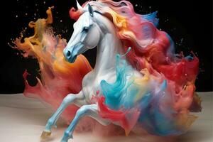 abstract paard in vaag kleur en getextureerde beweging, generatief ai illustratie foto