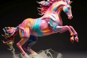 abstract paard in vaag kleur en getextureerde beweging, generatief ai illustratie foto