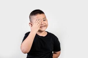 grappige portret jongen studio foto. foto