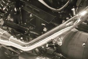 kant van amerikaanse zware vintage motorfiets van een beroemd merk foto