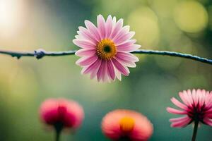 roze bloemen Aan een Afdeling met wazig achtergrond. ai-gegenereerd foto