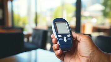 individuen toezicht houden bloed glucose niveaus voor diabetes bewustzijn maand foto