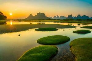 de li rivier- in China. ai-gegenereerd foto