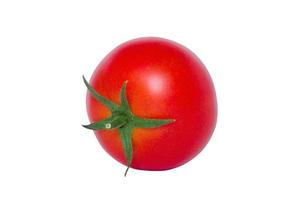 rode tomaat geïsoleerd op witte achtergrond foto