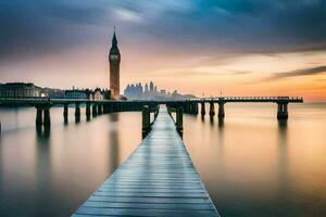 de groot ben klok toren in Londen. ai-gegenereerd foto