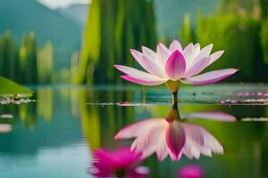 lotus bloem in de water. ai-gegenereerd foto