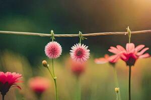 foto behang de zon, bloemen, de veld, de zon, de veld, de zon,. ai-gegenereerd