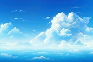 pluizig blauw lucht wolken. genereren ai foto