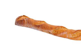 wit Frans baguette brood geïsoleerd Aan wit achtergrond foto