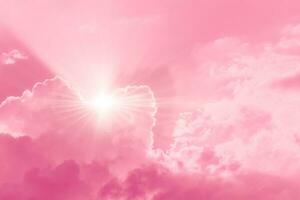 roze lucht liefde lief zoet pink dame helder zonnig hemellandschap voor bruiloft ansichtkaart achtergrond foto