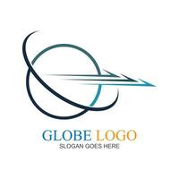 creatief wereldbol logo en icoon illustratie ontwerp sjabloon foto