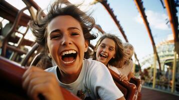 spannend rol kustvaarder rijden Bij een amusement park foto