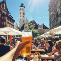 oktoberfeest bier festival in München - ai gegenereerd foto