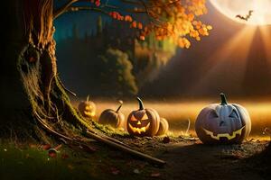 halloween behang ai generatief foto