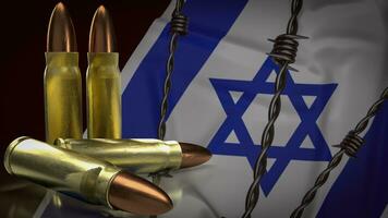 de Israël vlag en kogels beeld 3d renderen foto