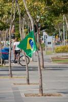 vlag van brazilië buiten in rio de janeiro, brazilië