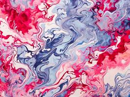 gemarmerd blauw en roze abstract achtergrond. vloeistof marmeren inkt patroon zuur wassen structuur kleurrijk foto
