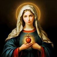 vlekkeloos hart van maagd Maria foto