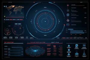 futuristische virtueel grafisch tintje gebruiker koppel, hoezo. voor web, plaats, mobiel toepassingen geïsoleerd Aan zwart achtergrond, techno, online ontwerp, bedrijf, hud elementen koppel voor gui, ai gegenereerd foto