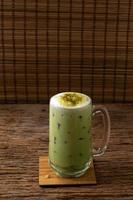 greentea matcha latte koude drank drinken versheid foto