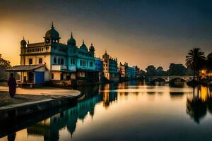 de stad van Delhi is een mooi plaats naar op bezoek komen. ai-gegenereerd foto