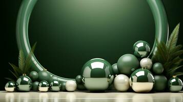 abstract decoratief meetkundig ballen groen voetstuk foto