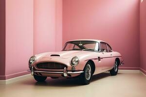 klassiek auto roze behang generatief ai foto